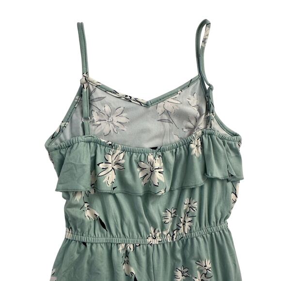 Girls Mint Green Ruffle Jumpsuit Size M Flowy Floral Boho Spring Outfit - Picture 11 of 13